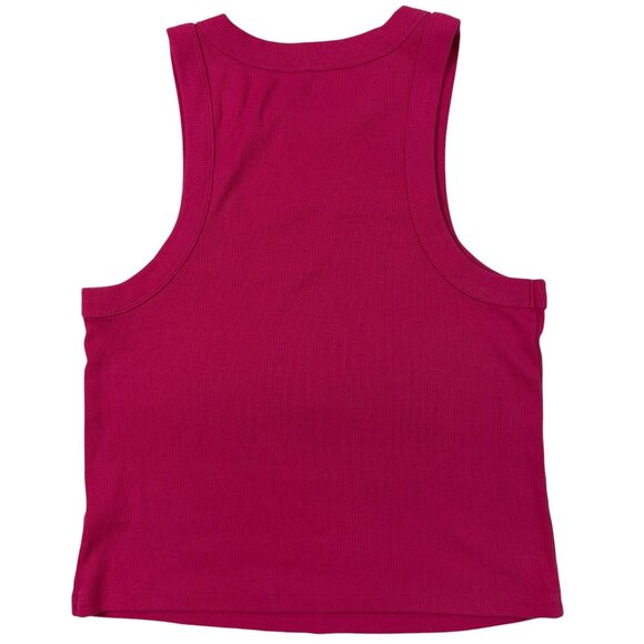 Old Navy Ribbed Tank Top Women’s Size L Fuchsia Stretch Cotton Blend - Picture 3 of 10